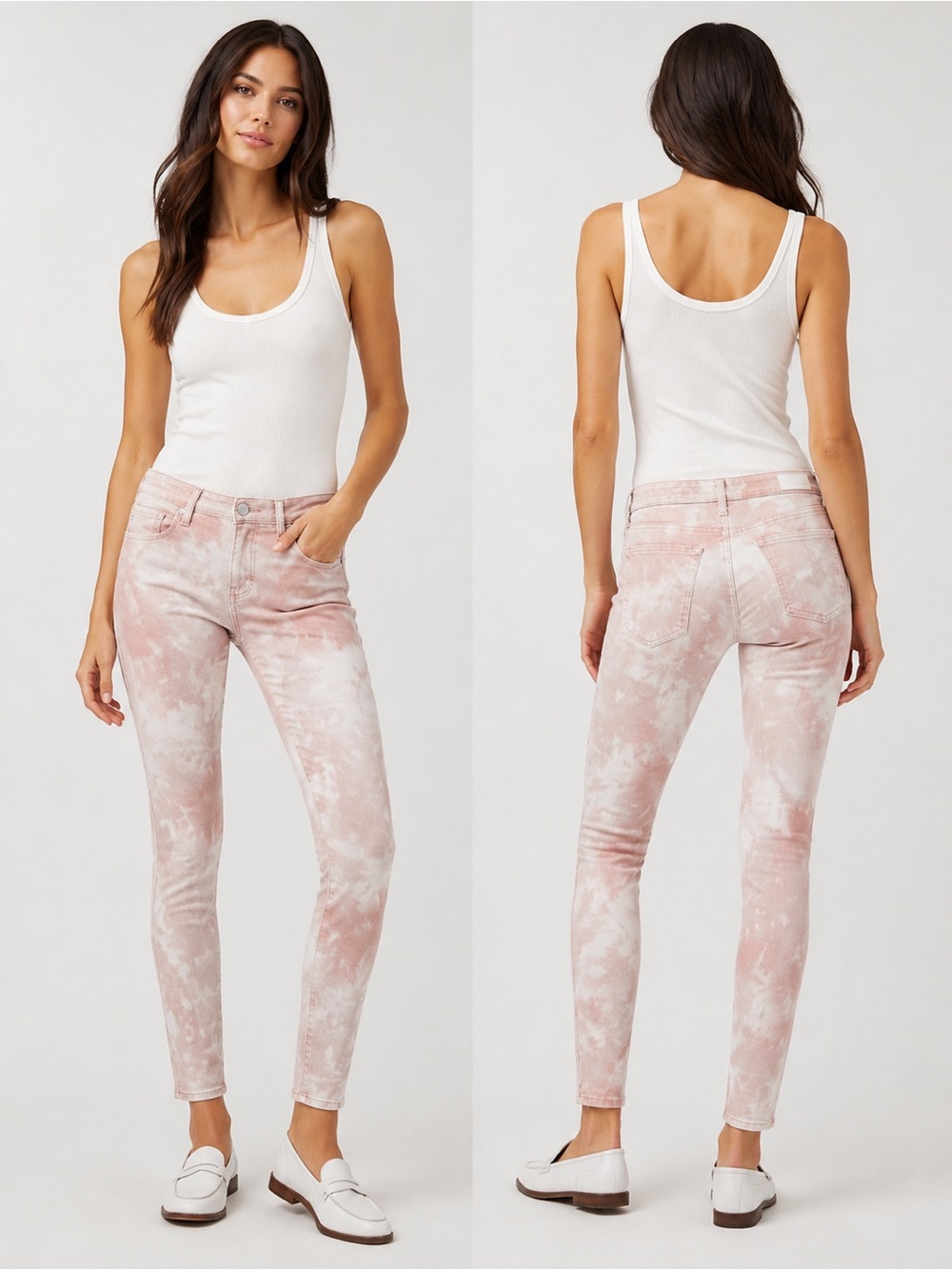 NWT AG Adriano Goldschmied The Legging Ankle Jeans Abstract Tie Dye Rocky Mauve